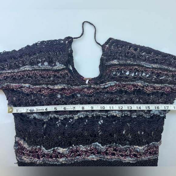 Free People Navy Multicolor Knit Pullover Sweater N274-46 - Picture 5 of 6